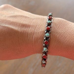 Sterling silver gemstone bangle